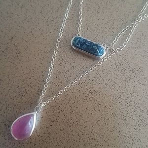 Druzy 2 tier necklace
